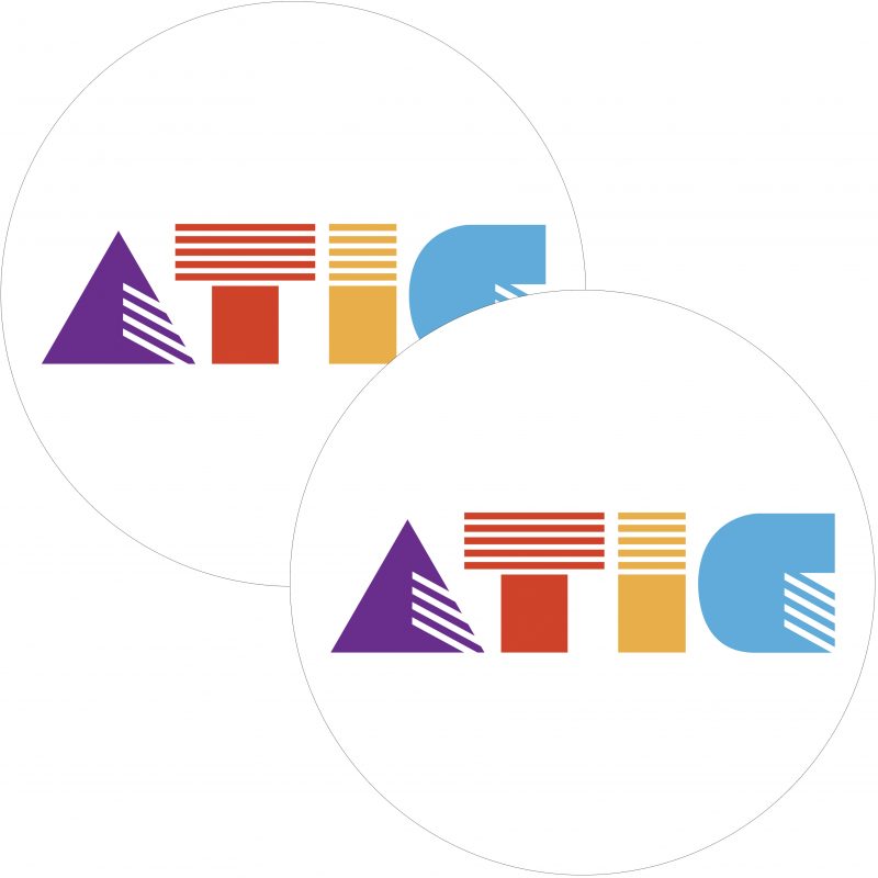 ATIC colour block Logo on white slipmat 1